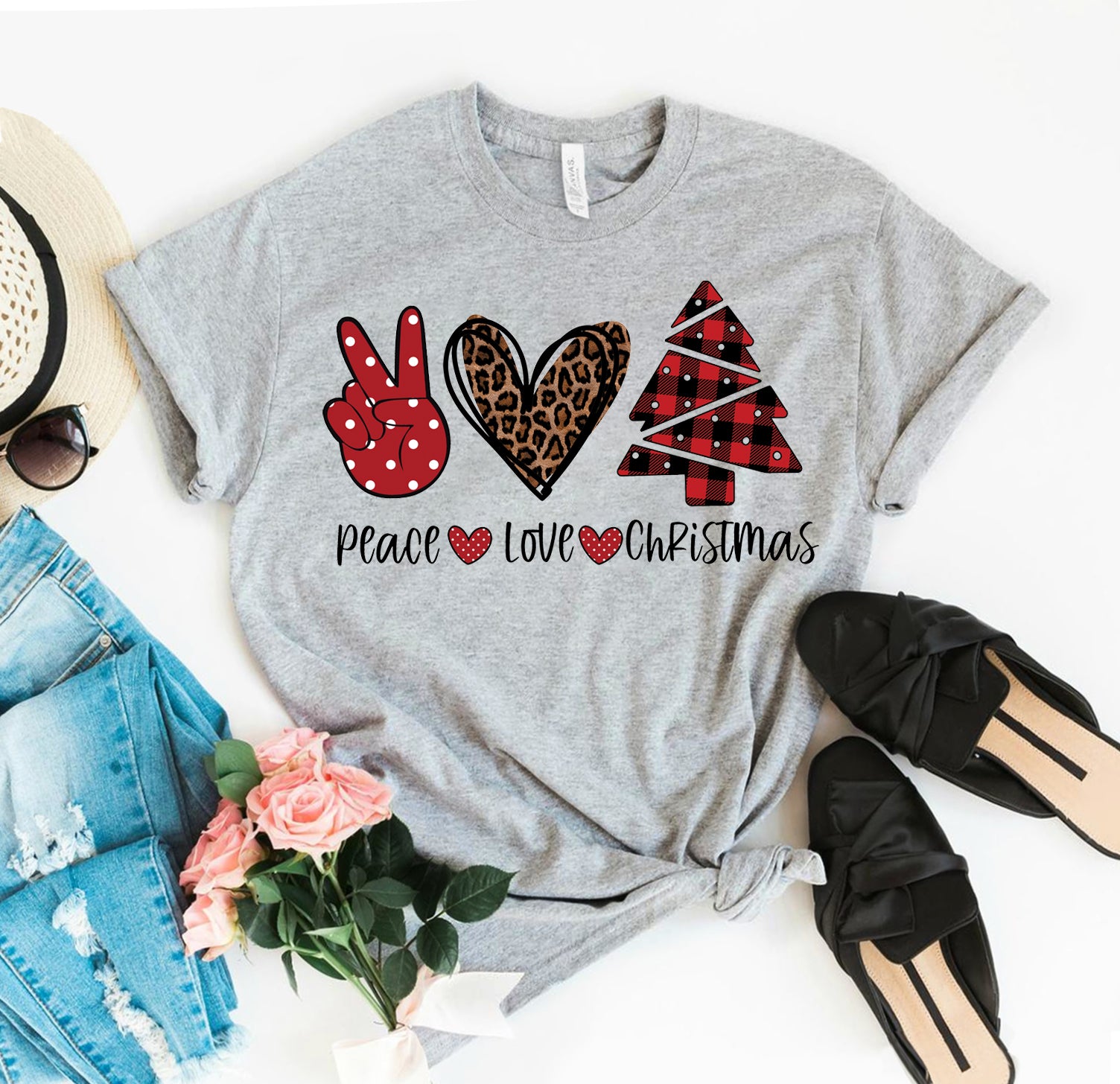 Peace Love Christmas T-shirt - Allegheny Avenue