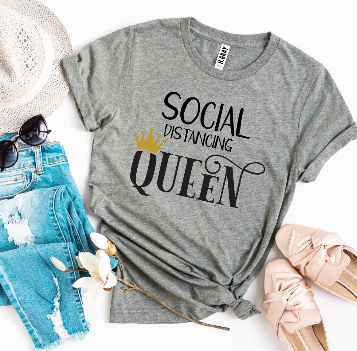 Social Distancing Queen T-shirt - Allegheny Avenue