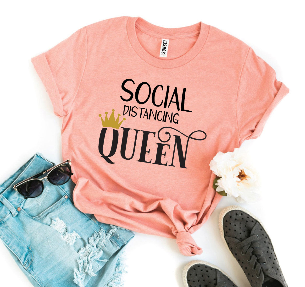 Social Distancing Queen T-shirt - Allegheny Avenue