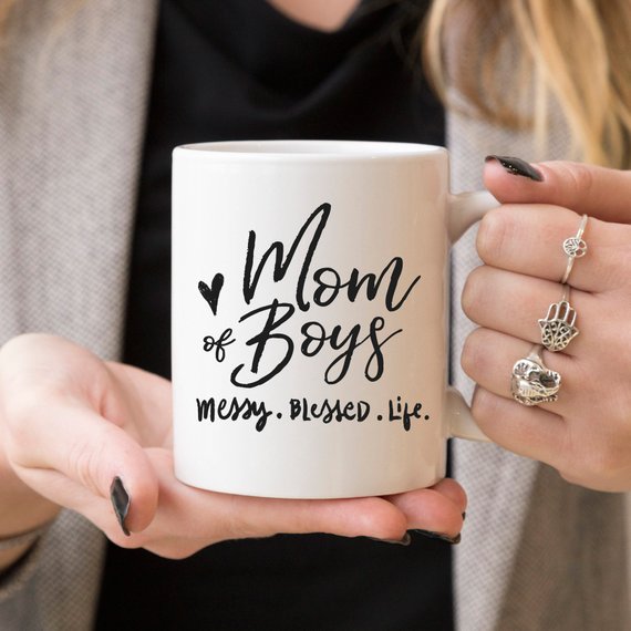 Mom Of Boys Coffee Mug, Messy. Blessed. Life. - Allegheny Avenue