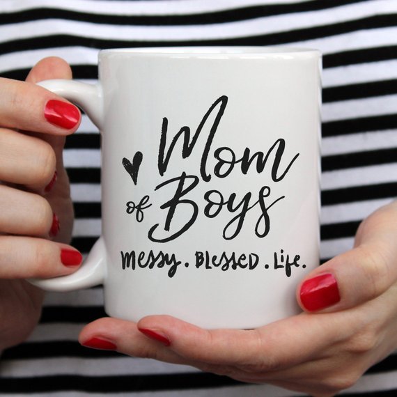 Mom Of Boys Coffee Mug, Messy. Blessed. Life. - Allegheny Avenue