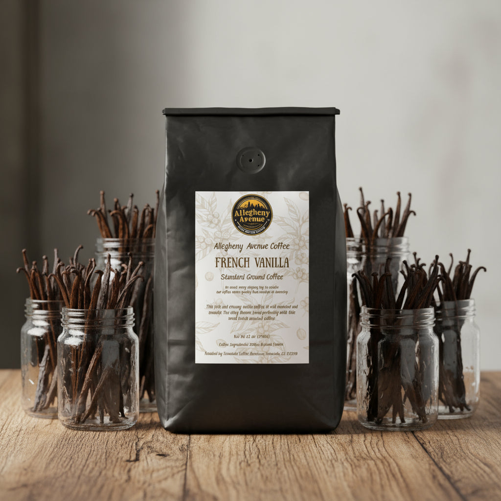 FRENCH VANILLA GROUND COFFEE, 12 OZ