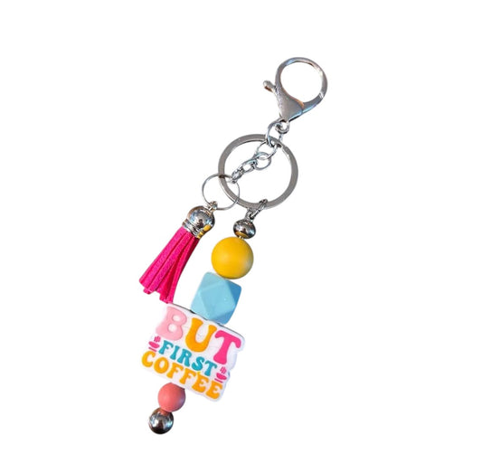 But First Coffee silicone beaded keychain - Allegheny Avenue